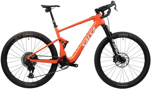 Salsa Wanderosa C Force X0 AXS Transmission Ebike - 29", Carbon, Coral, Large