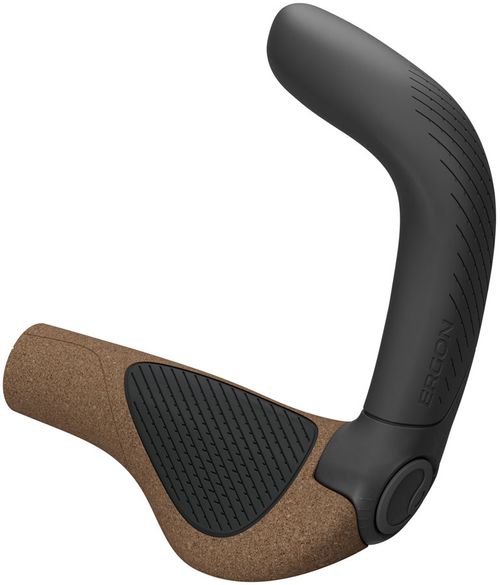 Ergon GP5 Evo BioKork Grips - Lock-On, Large, Black/Tan