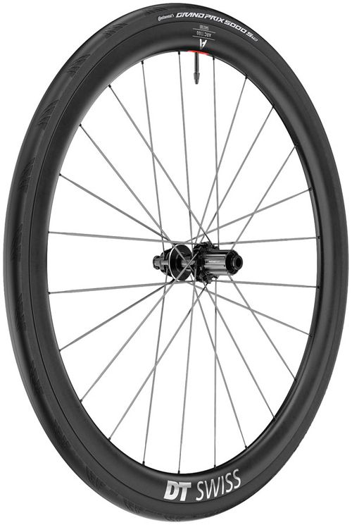 DT Swiss ARC 1100 Spline CS 38 Rear Wheel - 700, 12 x 142mm, Center-Lock, HG11 Road/XDR, Ratchet EXP 36, Black, WTS w/Grand Prix 5000 STR Ti