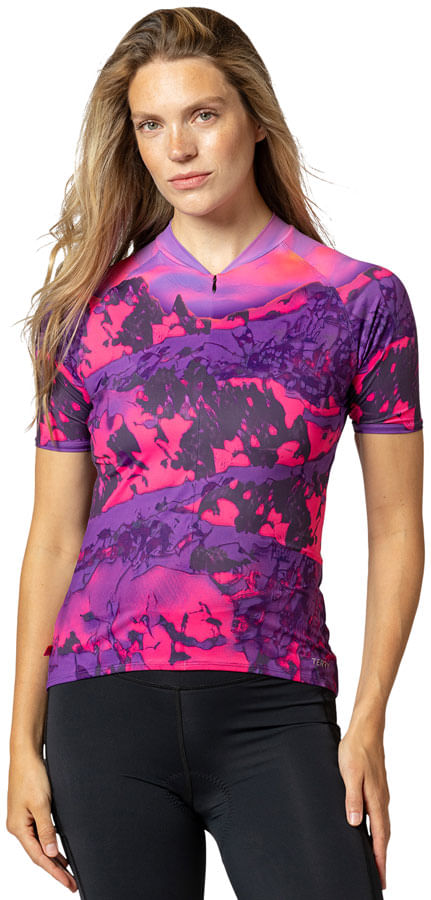 Terry Soleil Short Sleeve Jersey - Beartooth Fuchsia, X Large