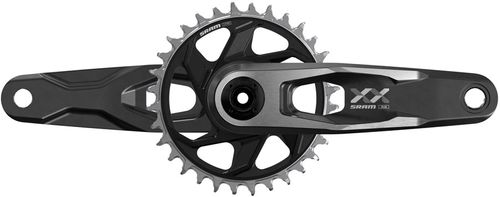 SRAM XX Downhill T-Type Crankset - 160mm, 7-Speed, 34t 6mm Offset Chainring, Direct Mount, 56.5mm Chainline, DUB DH Spindle, Black
