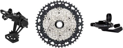 microSHIFT Advent MX 1x10-Speed Groupset - MX Trail Shifter, MX Rear Derailleur, Steel Cage, Clutched, 11-48t Cassette, For HG Driver