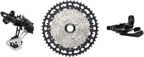 microSHIFT Advent MX 1x11-Speed Groupset - MX Trail Shifter, MX Pro Rear Derailleur, Aluminum Cage, Clutch, 11-50t Cassette, For HG Driver