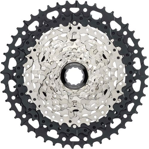 microSHIFT Advent MX G-Series Cassette - 10-Speed, 11-48t, Aluminum Spider, Silver/Black, For HG Driver