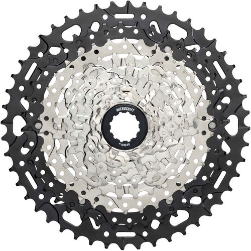 microSHIFT Advent MX E-Series Cassette - 10-Speed, 11-48t, Silver/Black, For HG Driver