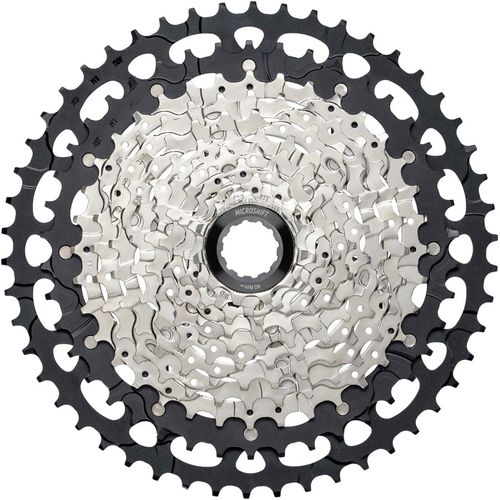 microSHIFT Advent MX G-Series Cassette - 11-Speed, 11-50t, Aluminum Spider, Silver/Black, For HG Driver