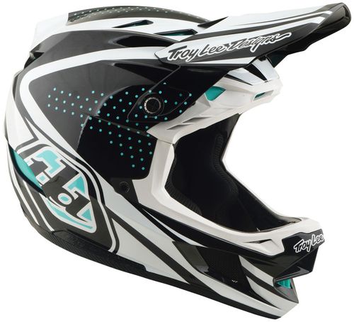 Troy Lee Designs D4 Polyacrylite Helmet – The Line Charcoal / White, Medium