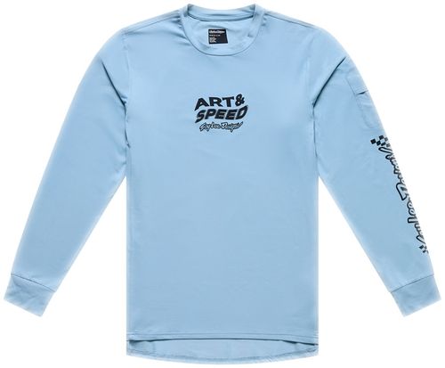 Troy Lee Designs Ruckus Long Sleeve Ride Tee – Waves Dawn Blue, Large