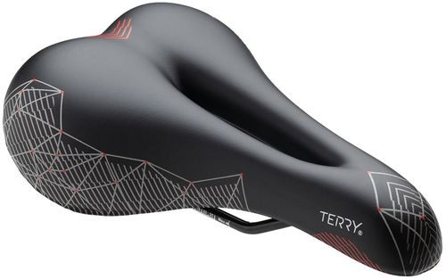 Terry Cite Y Gel Saddle - Steel, Prism Red