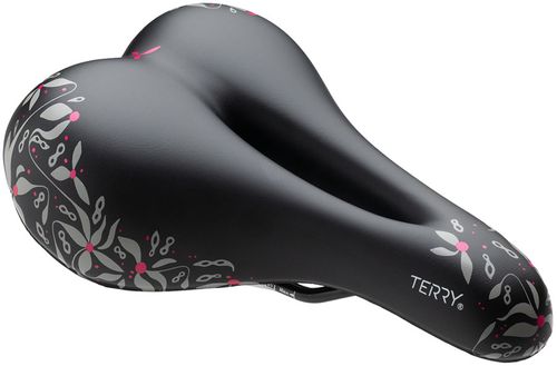 Terry Cite X Gel Saddle - Steel, Chain Blossom Pink
