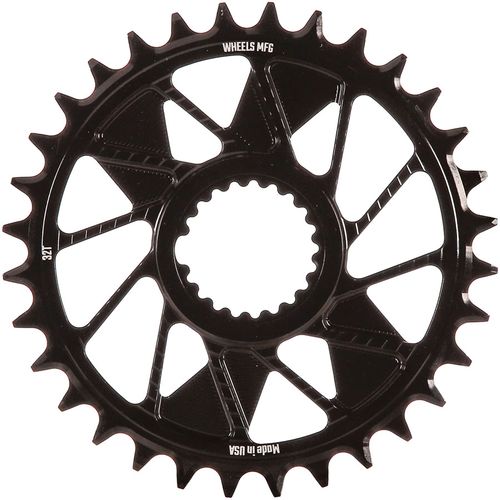 Wheels Manufacturing Direct Mount Chainring - 32t, Shimano Direct Mount, 1.5mm Inboard Offset, T-Type Chain Compatible, Black