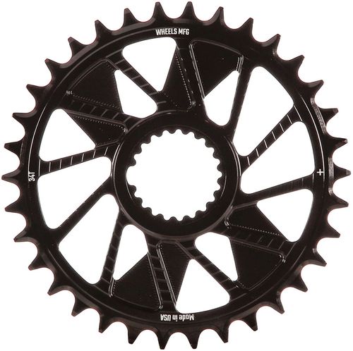 Wheels Manufacturing Direct Mount Chainring - 34t, Shimano Direct Mount, 1.5mm Inboard Offset, HG+ Chain Compatible, Black