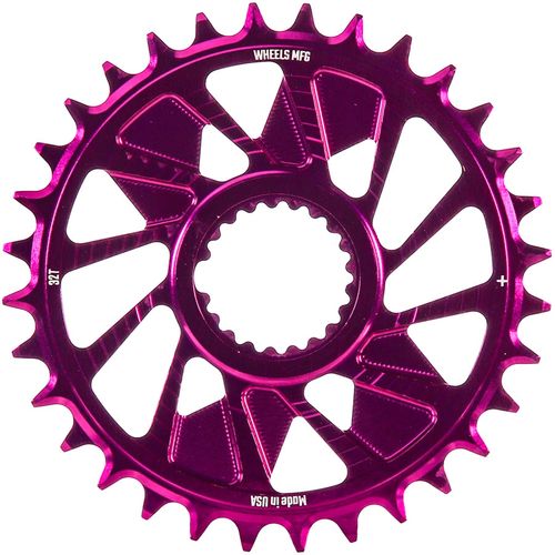 Wheels Manufacturing Direct Mount Chainring - 32t, Shimano Direct Mount, 1.5mm Outboard Offset, HG+ Chain Compatible, Purple