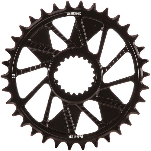 Wheels Manufacturing Direct Mount Chainring - 34t, Shimano Direct Mount, 1.5mm Inboard Offset, T-Type Chain Compatible, Black