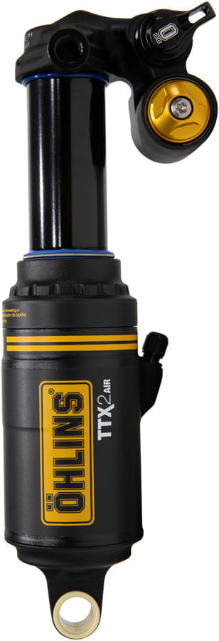 Ohlins TTX2 Air m.2 Rear Shock - Metric, 185mm x 55mm, Twin-Tube Damping Technology, Adjustable Volume Air Spring, Trunnion, Black