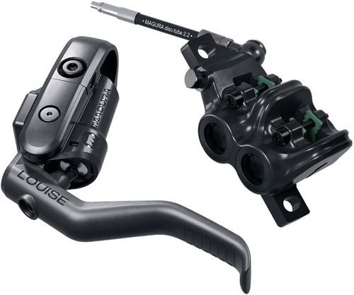 Magura Louise Elite Disc Brake and Lever - Front or Rear, Post Mount, 4-Piston, Carbotecture Lever Blade, Black