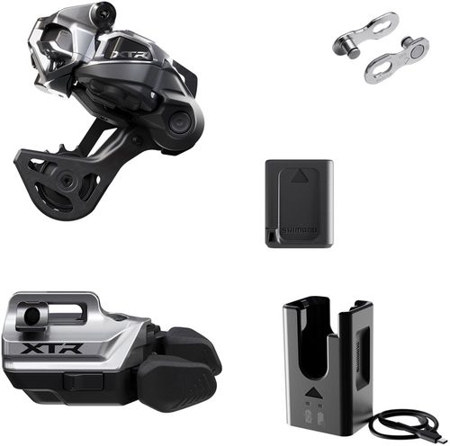 Shimano XTR M9250 Di2 Wireless Upgrade Kit - Includes M9250-GS Rear Derailleur, M9250-IR I-SPEC EV Shifter, Battery, Charger, Quick Link